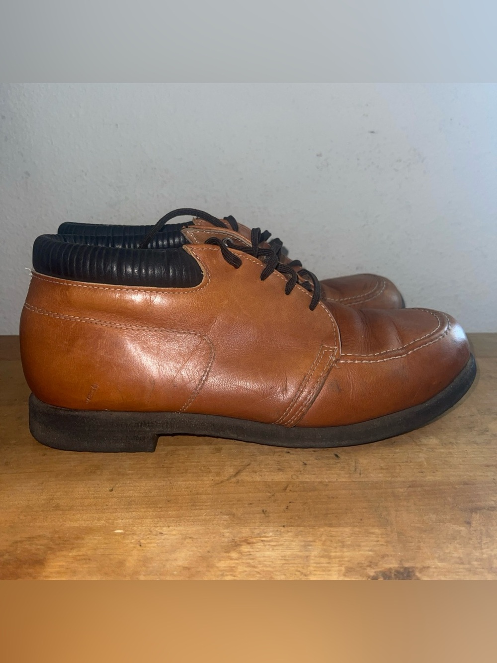 Red Wing AMERICAN Vtg BROWN LEATHER LACE UP WORK CHORE PACKER USA Boots 8.5 D